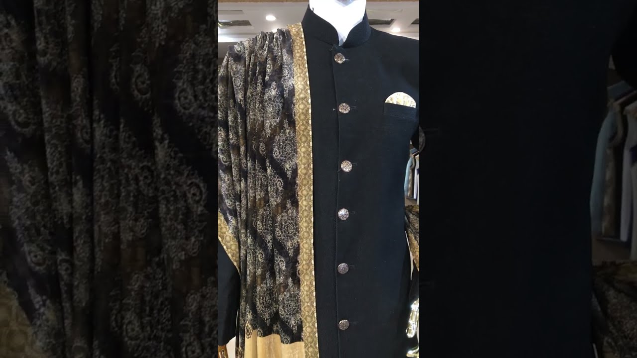 Black wedding outfit Achkan for Groom and Baraati | 2022 latest designer sherwani set |