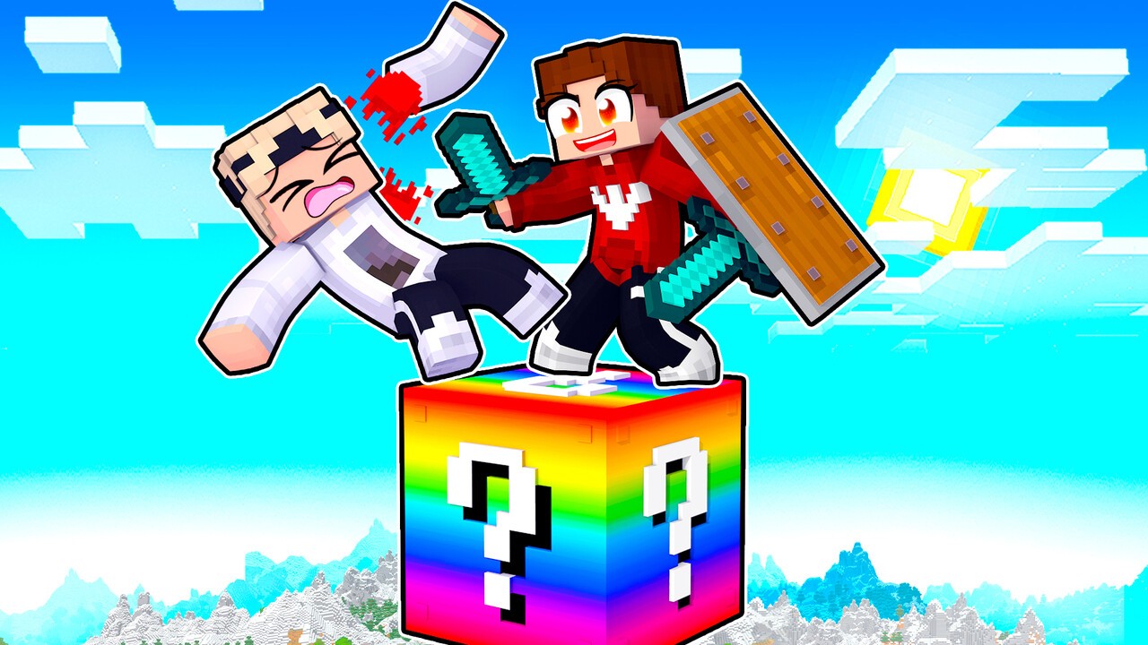 RAINBOW ONE BLOCK BATTLE?! (Minecraft)