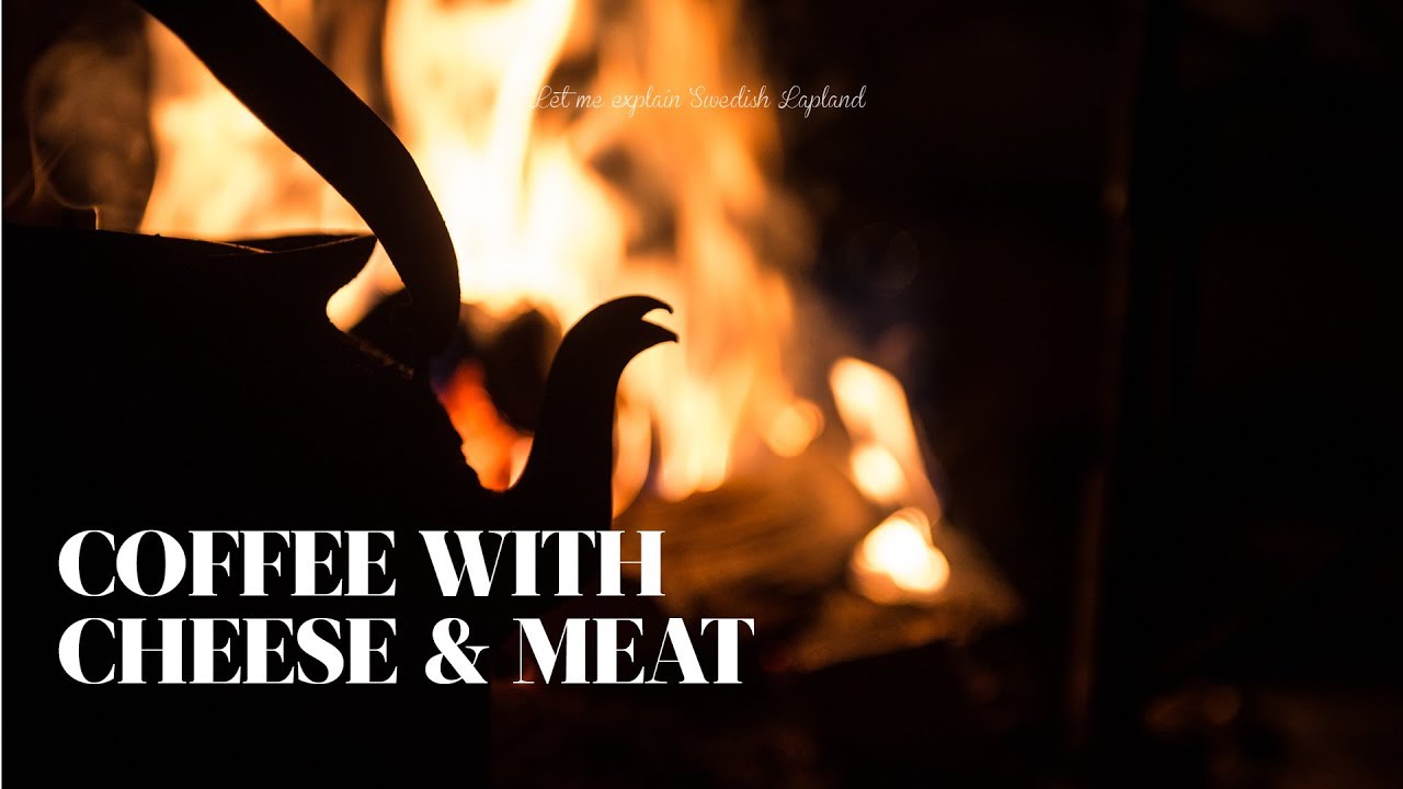 Coffee with cheese and meat