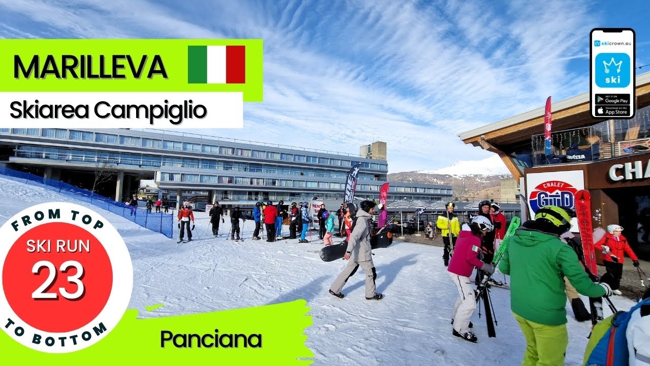 Marilleva Skiarea Campiglio Italy / ski run 23 Panciana, from top to bottom