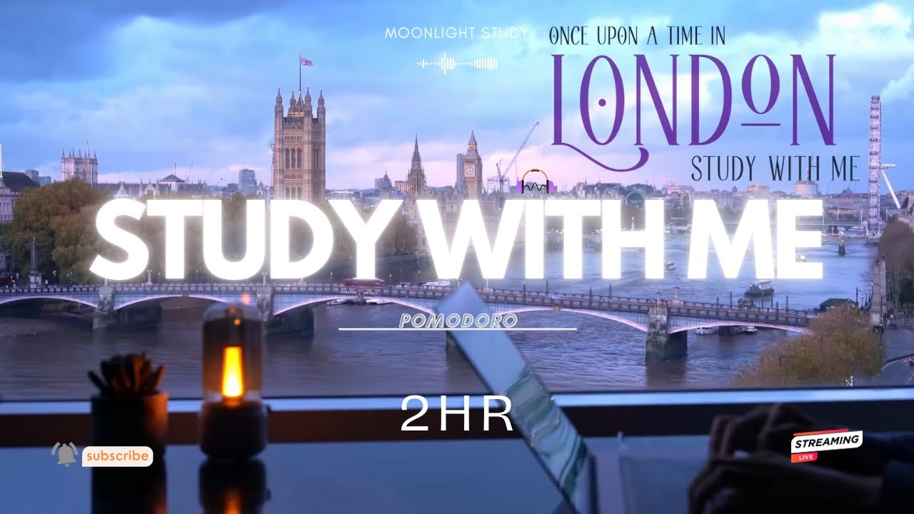 2-HOUR STUDY WITH ME 🌆 London Evening | Colorful Clouds | Pomodoro 60/10 | Live Study