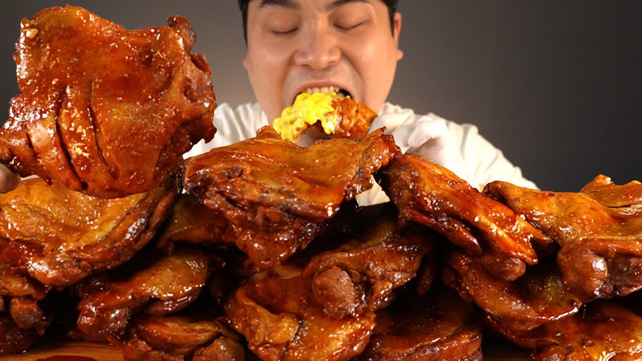 자메이카 닭다리만 4마리 먹방~!! 리얼사운드 ASMR social eating Mukbang(Eating Show)