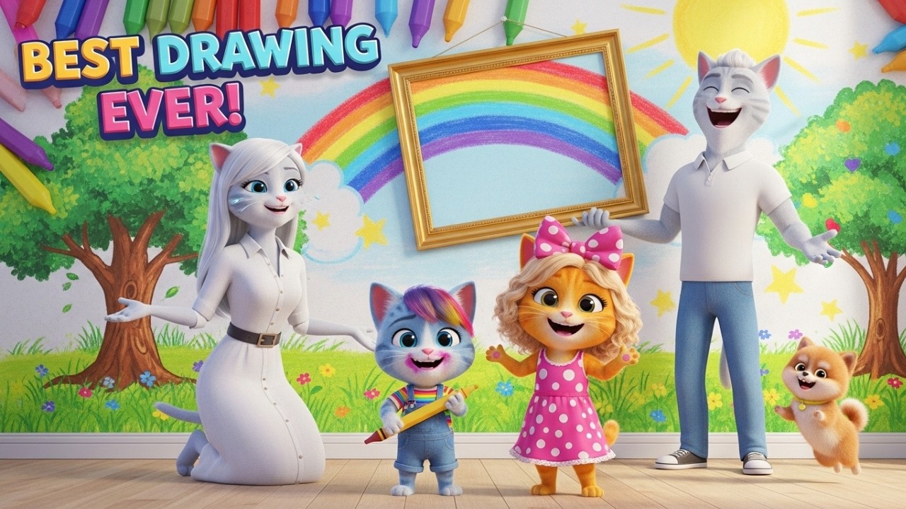 Naughty Kitten Draws on the Walls 🖍️ And Creates a Beautiful Mural | AI Cat Art