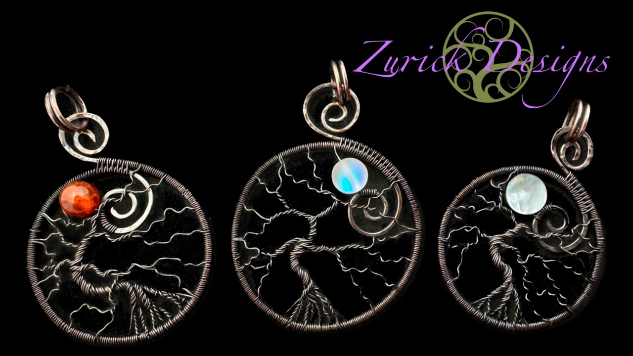 Swirly Wire Wrapped Creepy Tree & Full Moon Pendant Tutorial