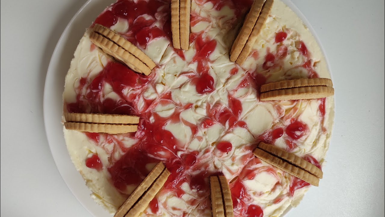 No-bake jammie dodger cheesecake