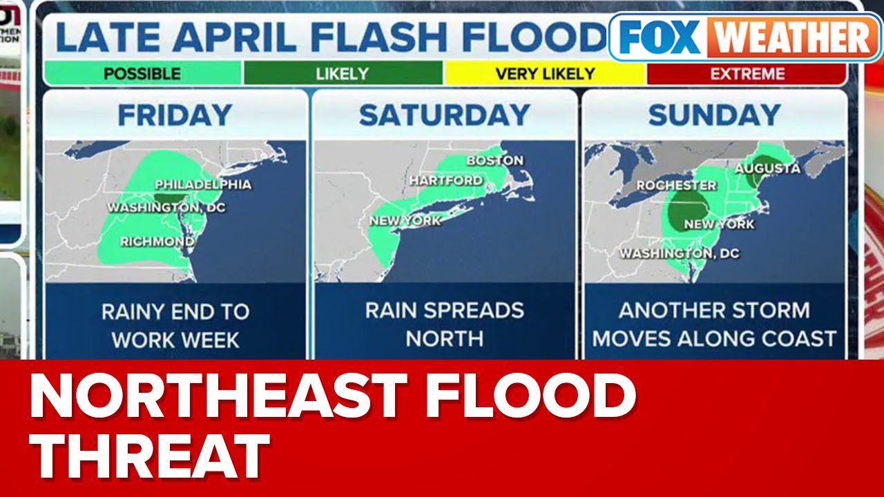 Flood Threat Increases As Heavy Rain Targets Northeast