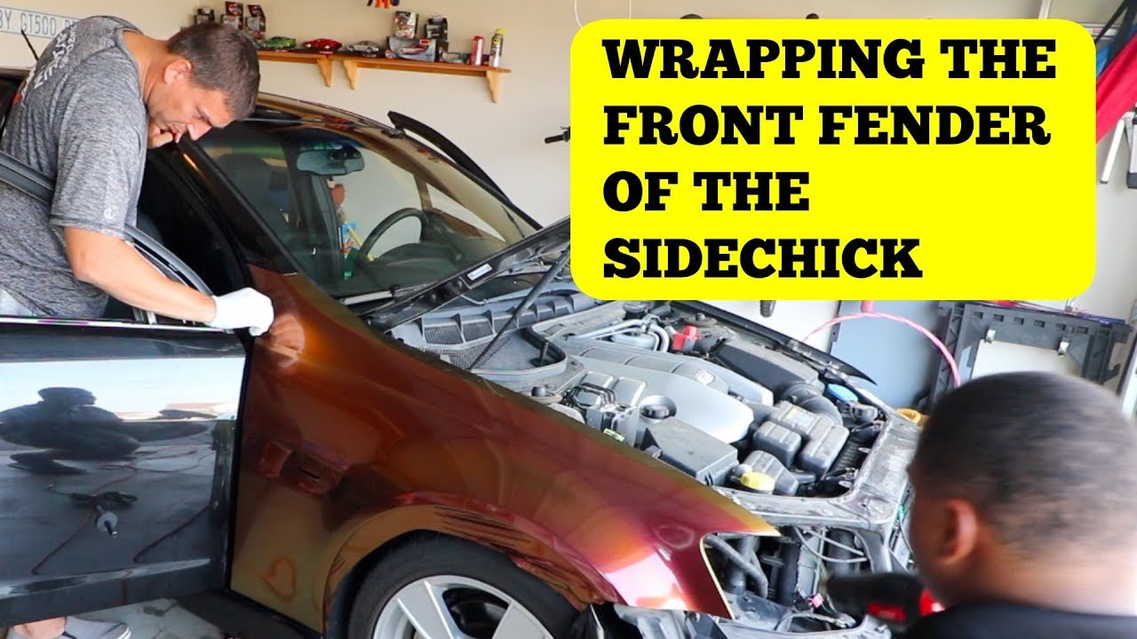 WRAPPING THE FRONT FENDER OF THE G8 in Avery Gloss Raising Sun