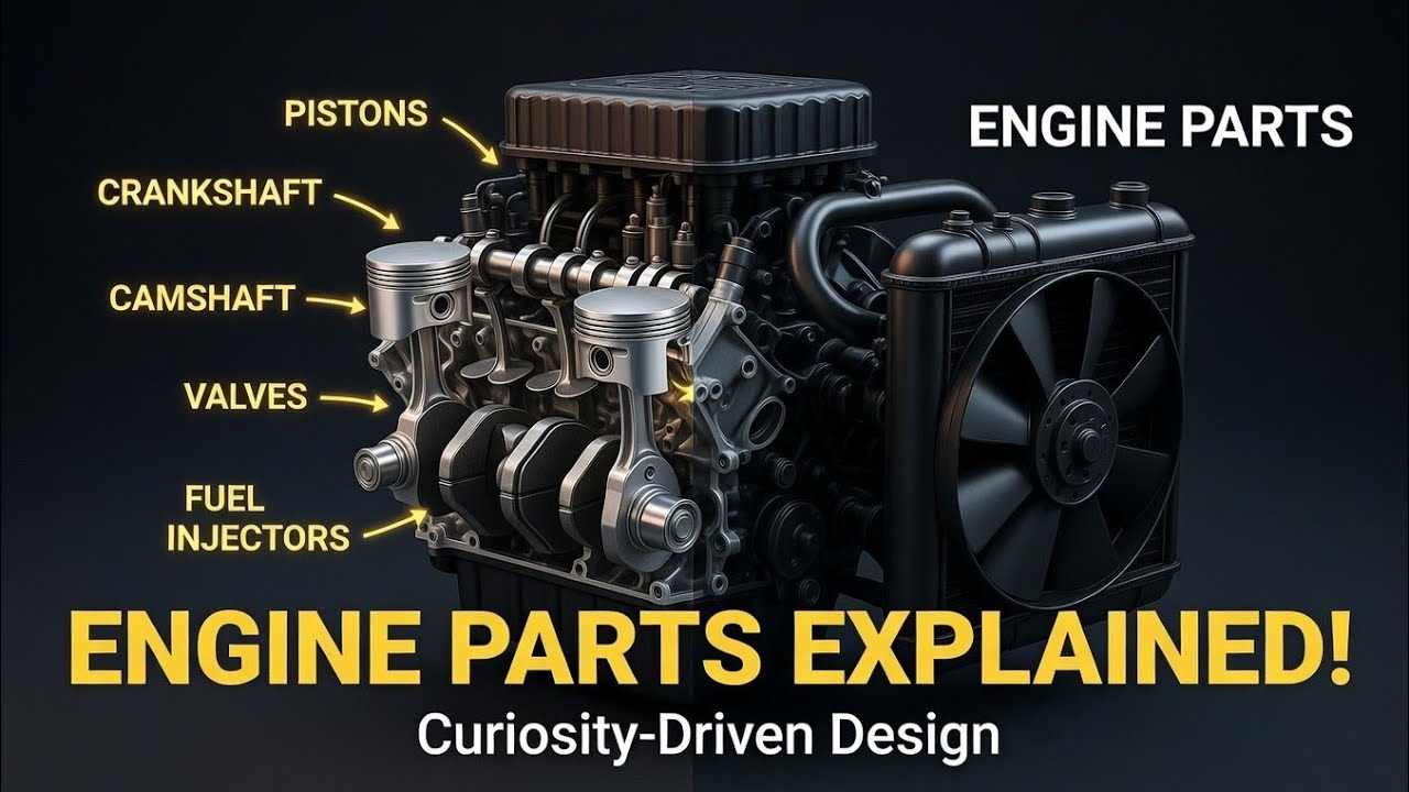 Engine Components Explained Simply | Parts, Functions & How Engines Work 🚗