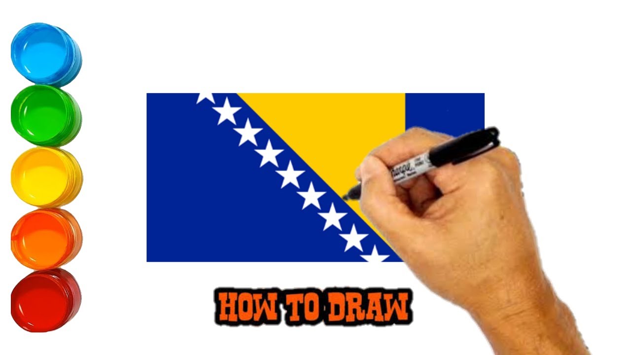 How to draw Bosnia and herzegovina flag