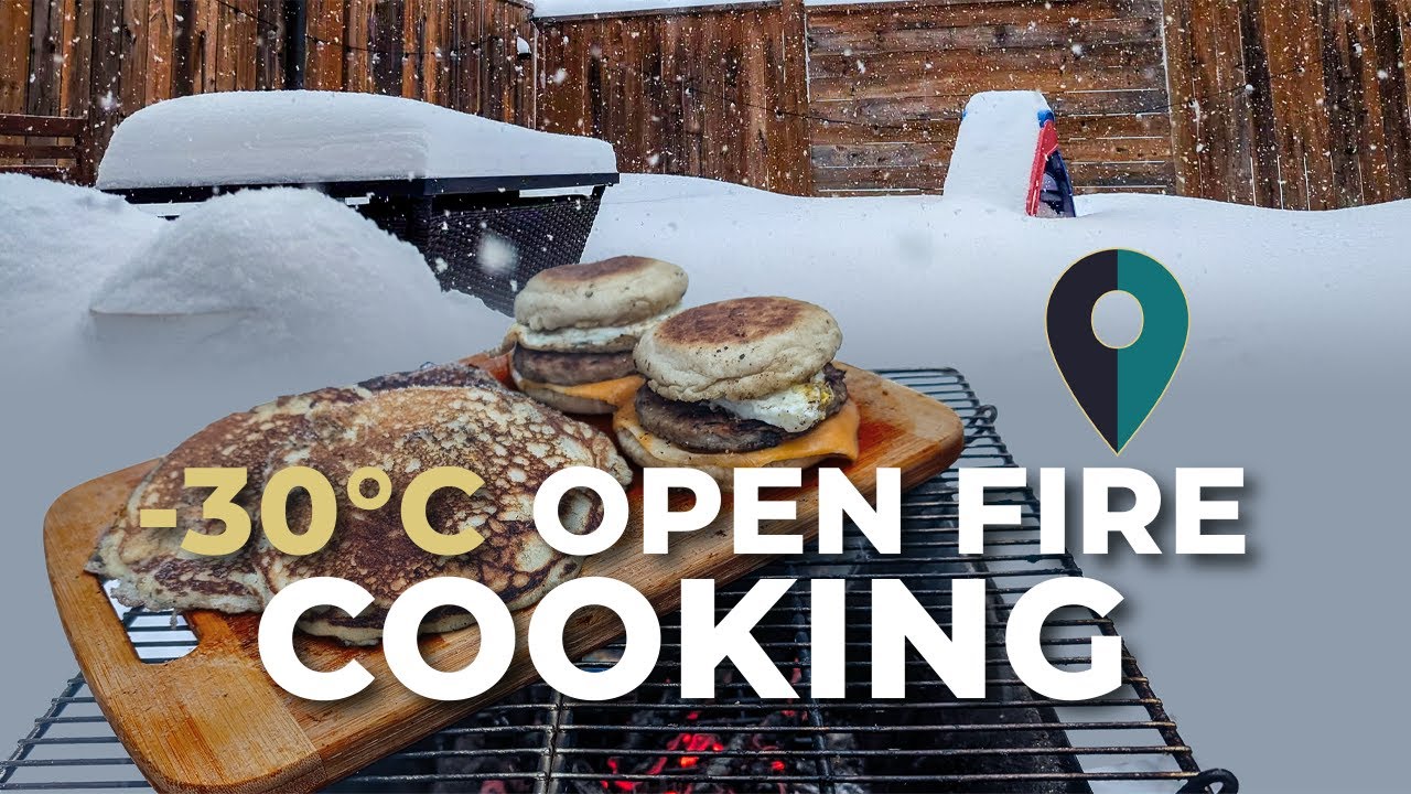 Cooking Breakfast Over an Open Fire During a Polar Vortex | Ontario Winter
