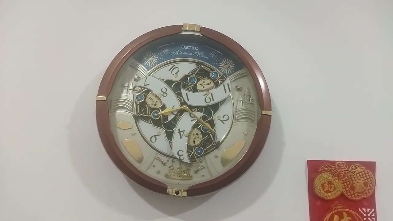 Seiko QXM378BRH Castle Night Melodies In Motion Clock Amazing Grace Collab Entry For Clock Bally
