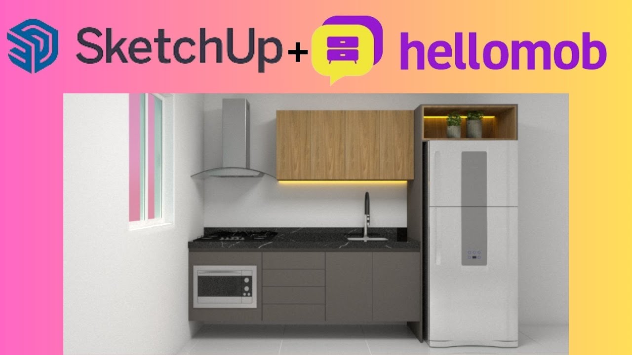 Cozinha do zero no Sketchup + Hellomob - Parte 3