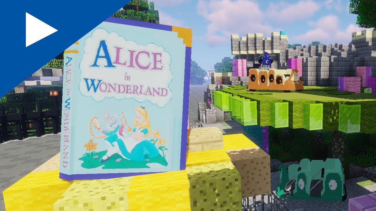 Minecraft Alice in Wonderland Ride from Disneyland 2019