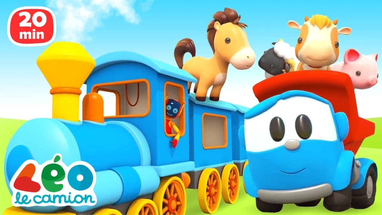Léo le camion curieux et les trains 🚂 Dessin animé en français pour bébés.