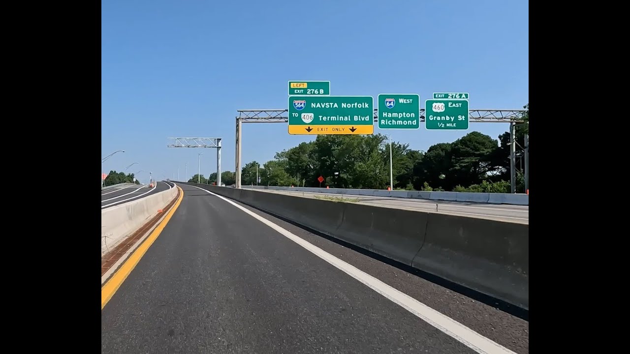 New, Temporary Lane on I-64 West Near Little Creek Road For Norfolk Express Lanes Construction