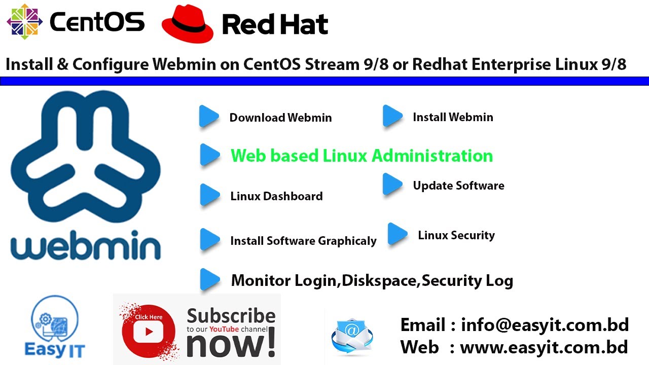 Install Webmin on CentOS Stream/Redhat Enterprise Linux 9/8/7 | Easy Solution