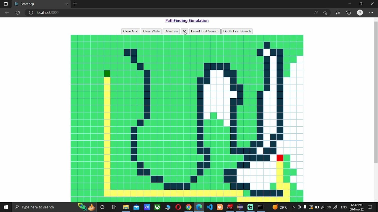 Pathfinding Visualizer using Searching Algorithms | Project Walkthrough