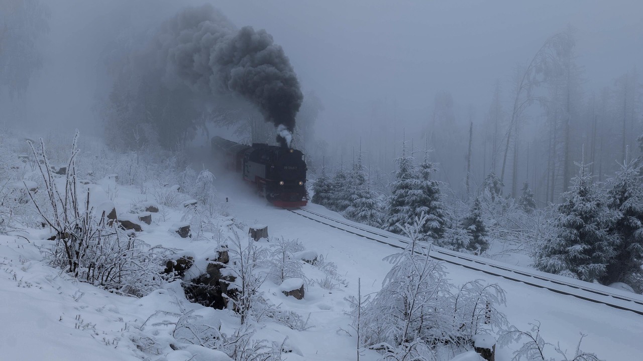 Geschlossene Schneedecke im Harz! Brockenbahn im Januar 2026