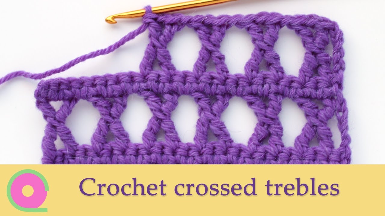 Crochet crossed trebles / K-stitch
