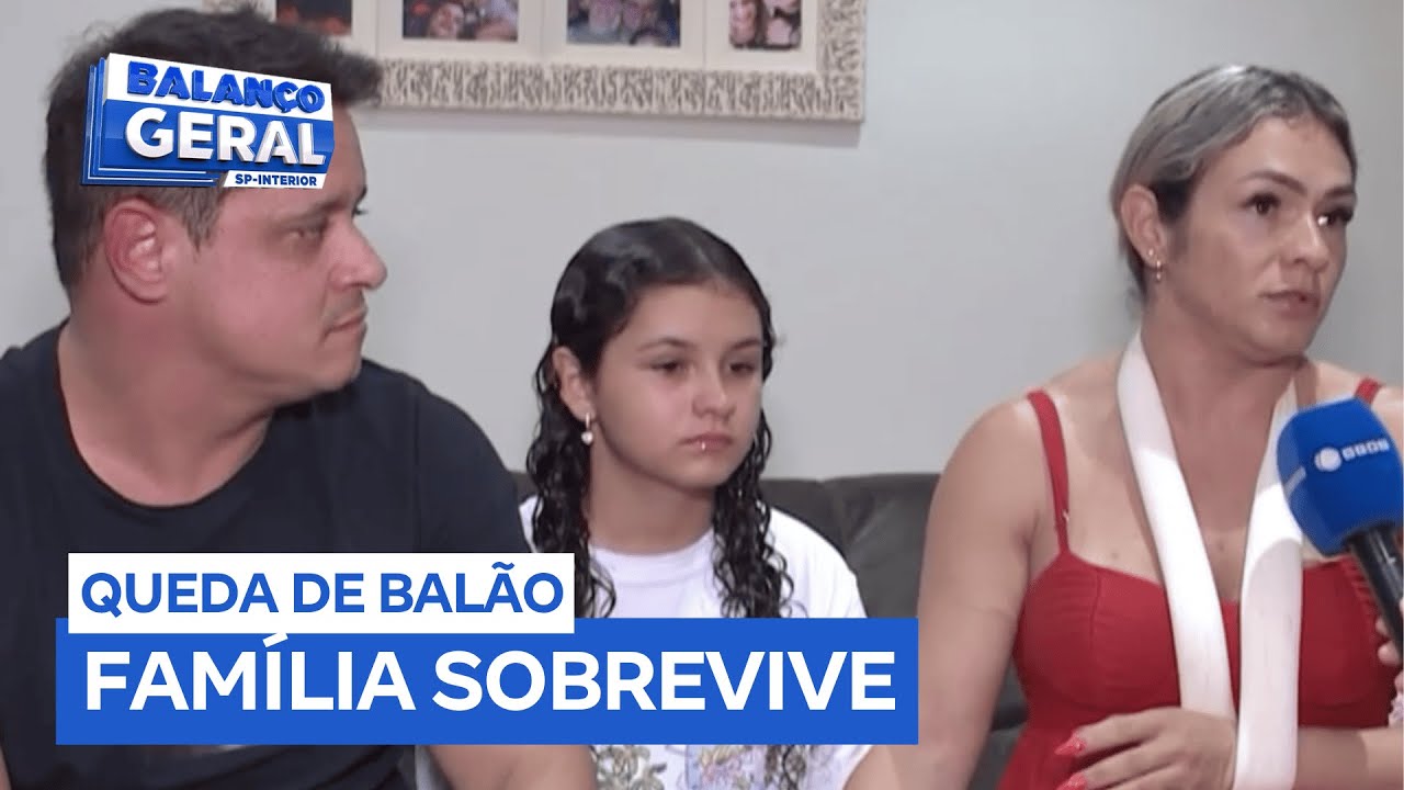 Família da região sobrevive à queda de balão e conversa com reportagem da RECORD