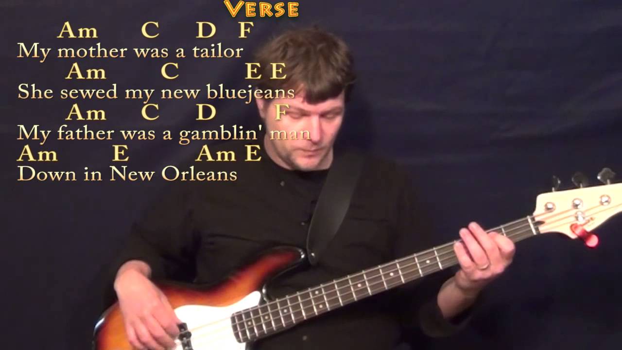 House of the Rising Sun (Traditional) Bass Guitar Cover in Am with Chords/Lyrics