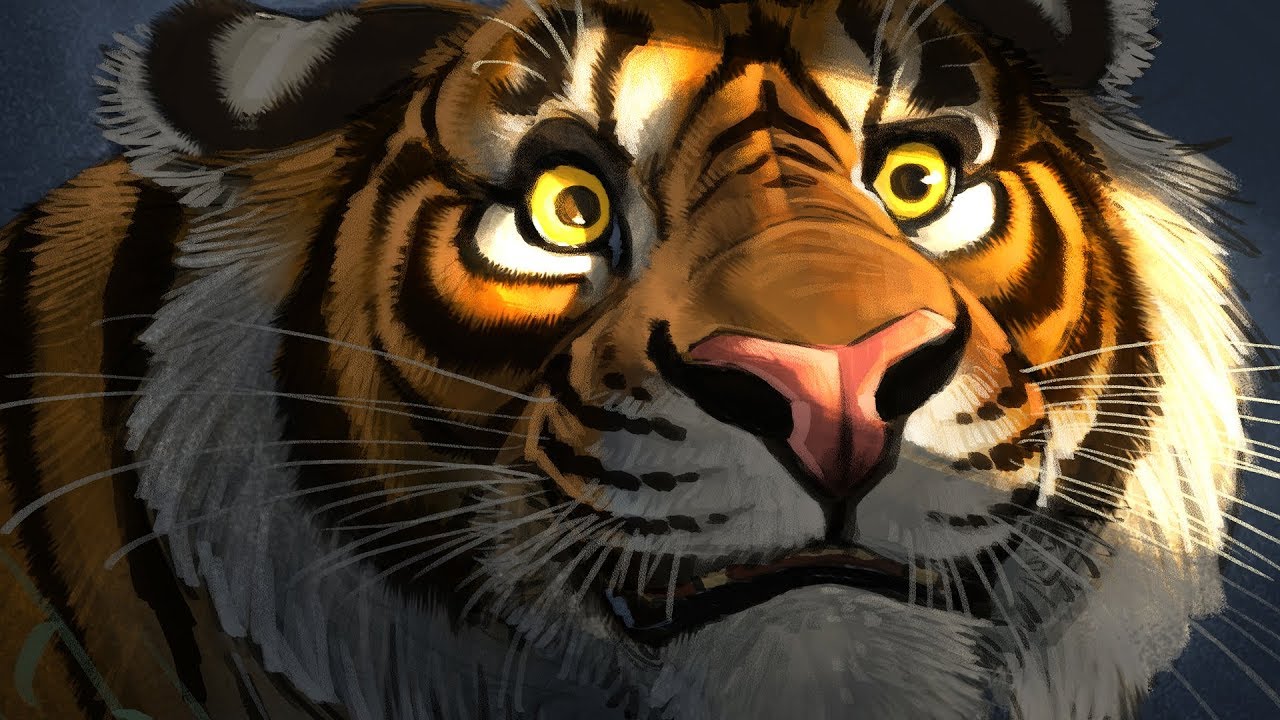Digital Painting - Photoshop - Tiger's Eyes