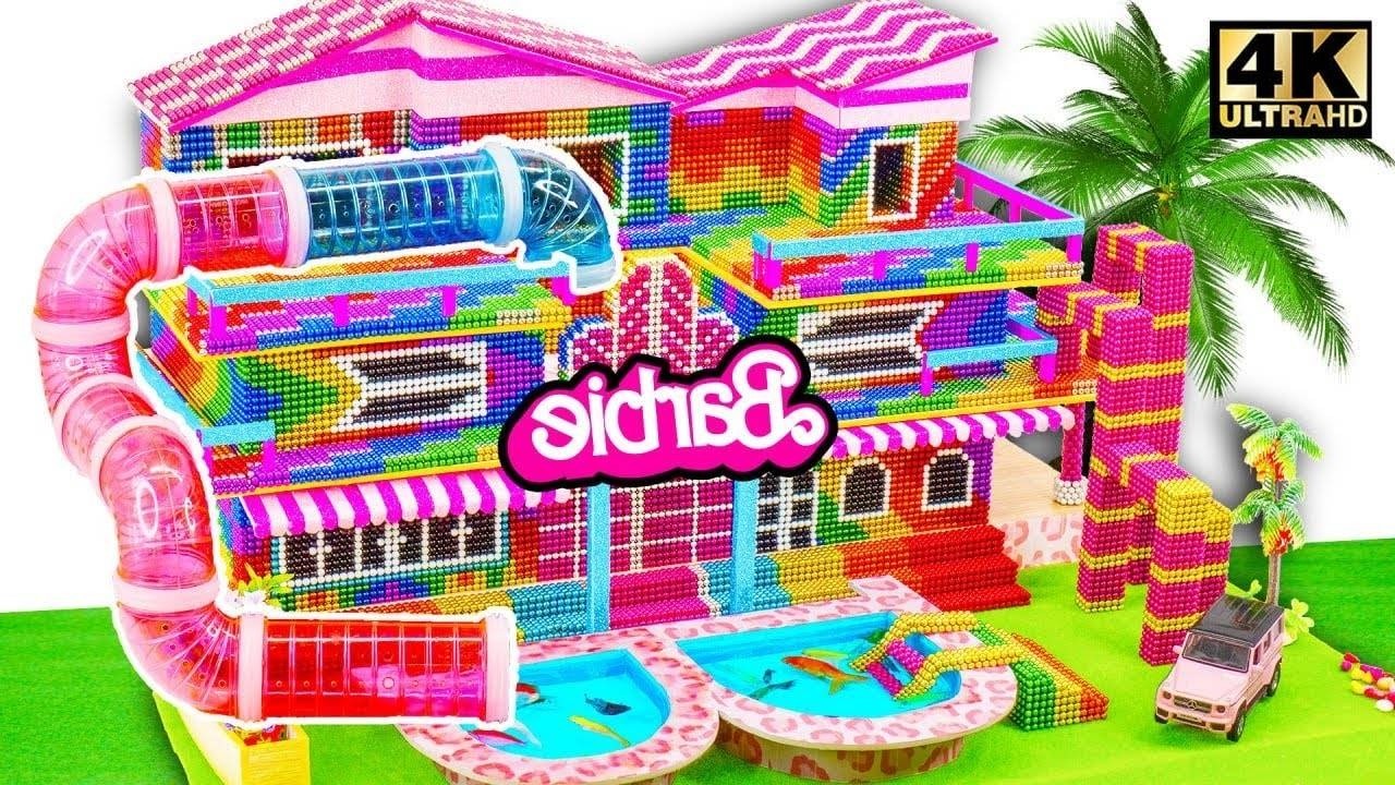 ASMR x 1.5 - How To Build Barbie Dreamhouse In Real Life From Magnetic Balls