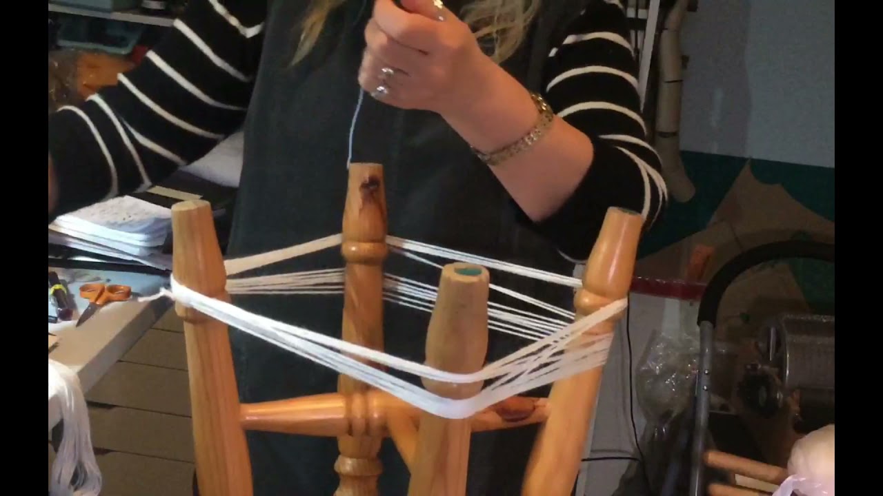 How to wind yarn from balls or cones into hanks using a DIY swift.