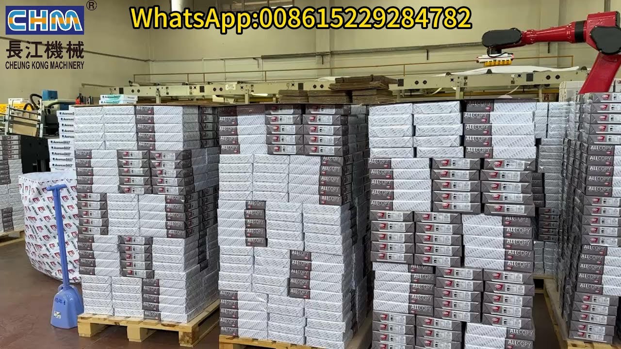 Ligne de production de papier A4 automatique CHM en fonctionnement, Machine de dé coupe de format A4
