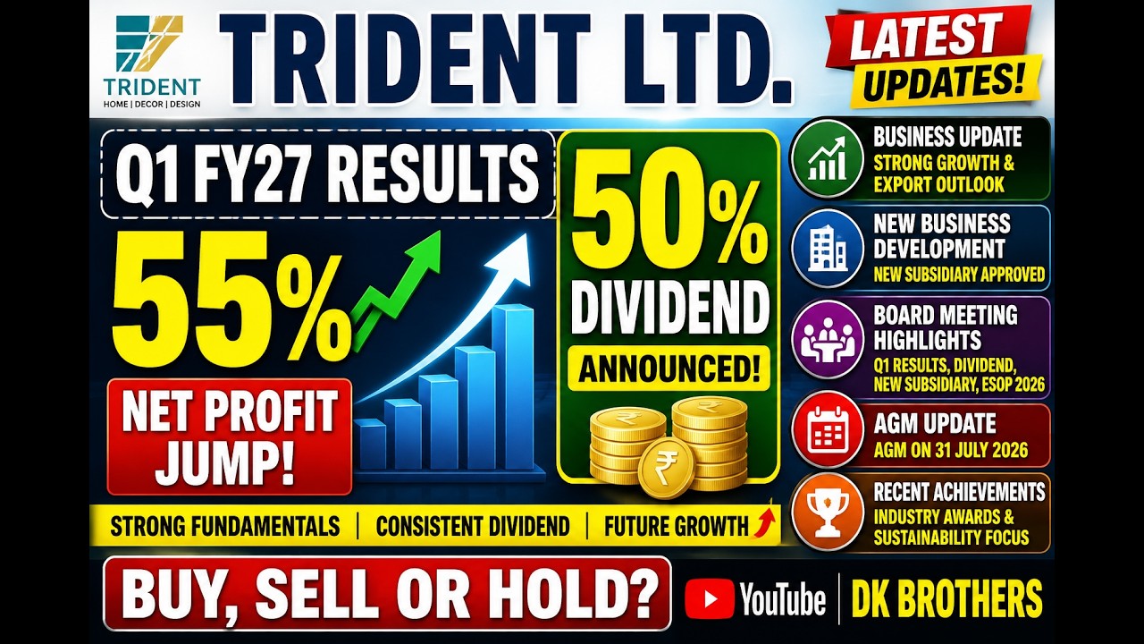Trident Share Latest News | Q1 FY27 Results | Board Meeting and AGM Update | Profit Jump | Dividend