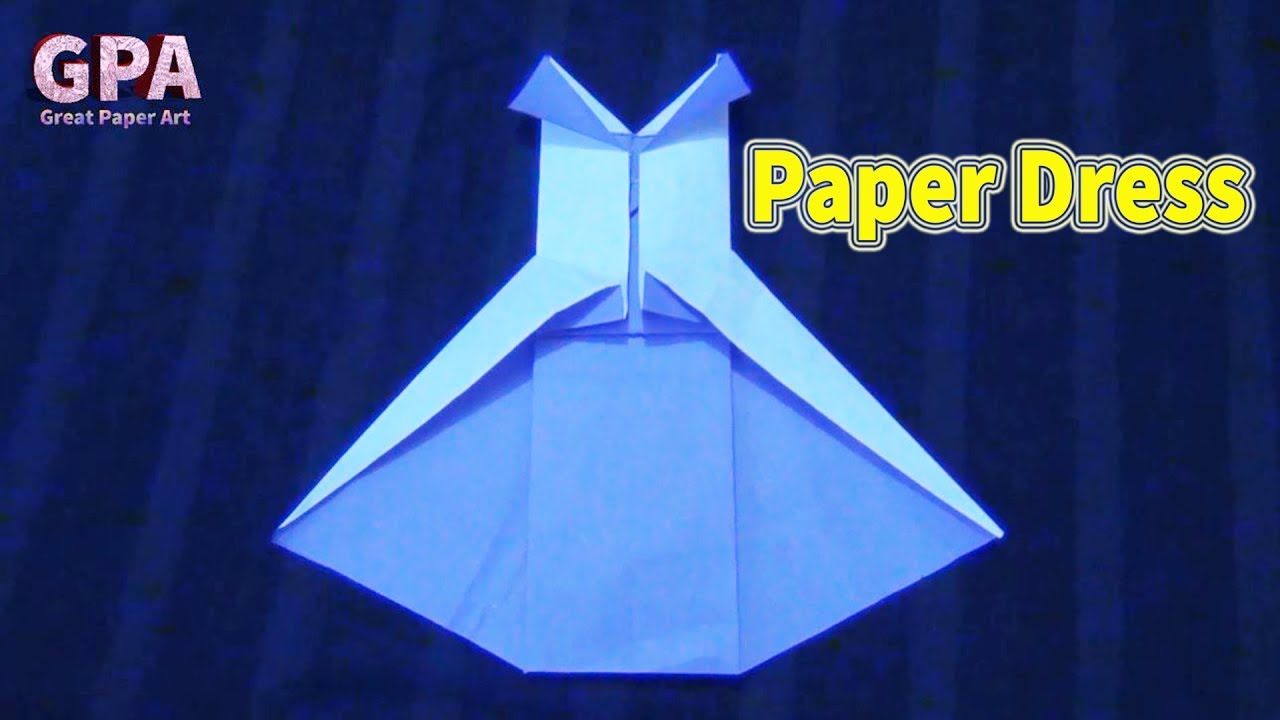How to make an origami paper dress | Origami dress | Origami wedding dress | Great paper Art