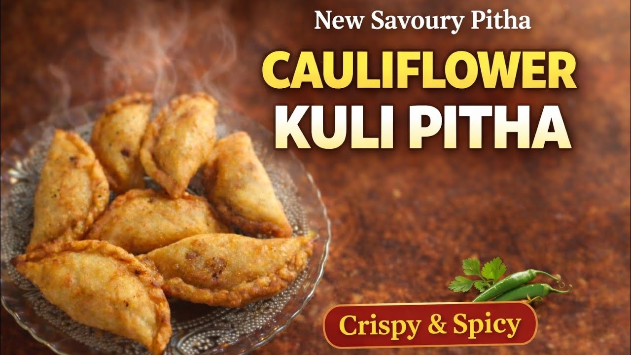 Cauliflower Kuli Pitha Recipe | Crispy Savoury Pitha | Bengali Veg Pitha