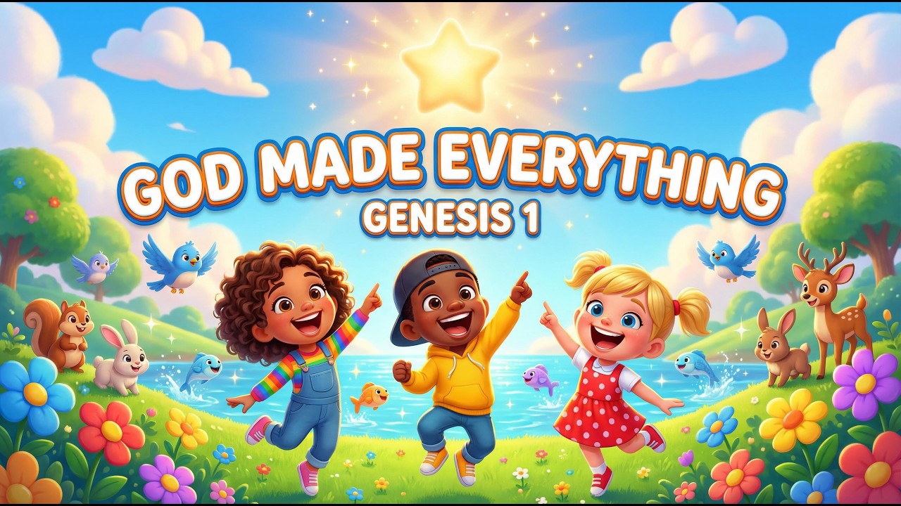 God Made Everything 🌎✨ | Genesis 1 Kids Bible Song | Creation Song