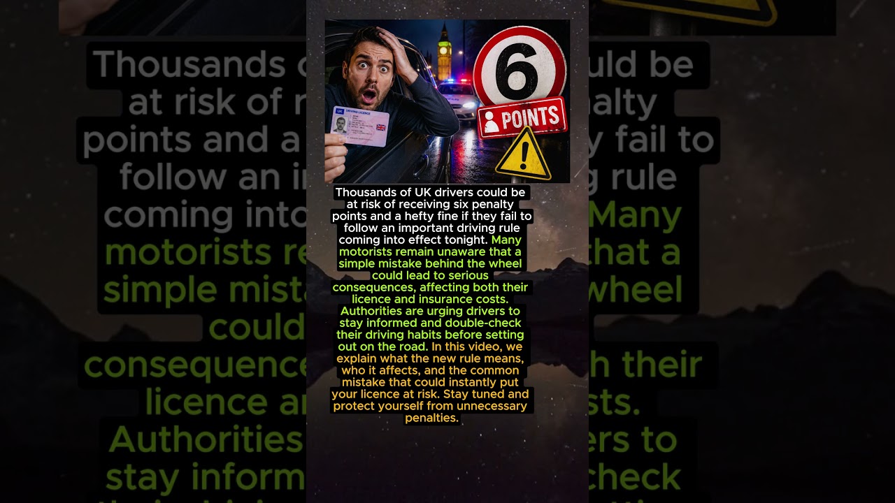 UK Drivers ALERT New Rule Starts TONIGHT &ndash; Get 6 Points Instantly for This Common Mistake!