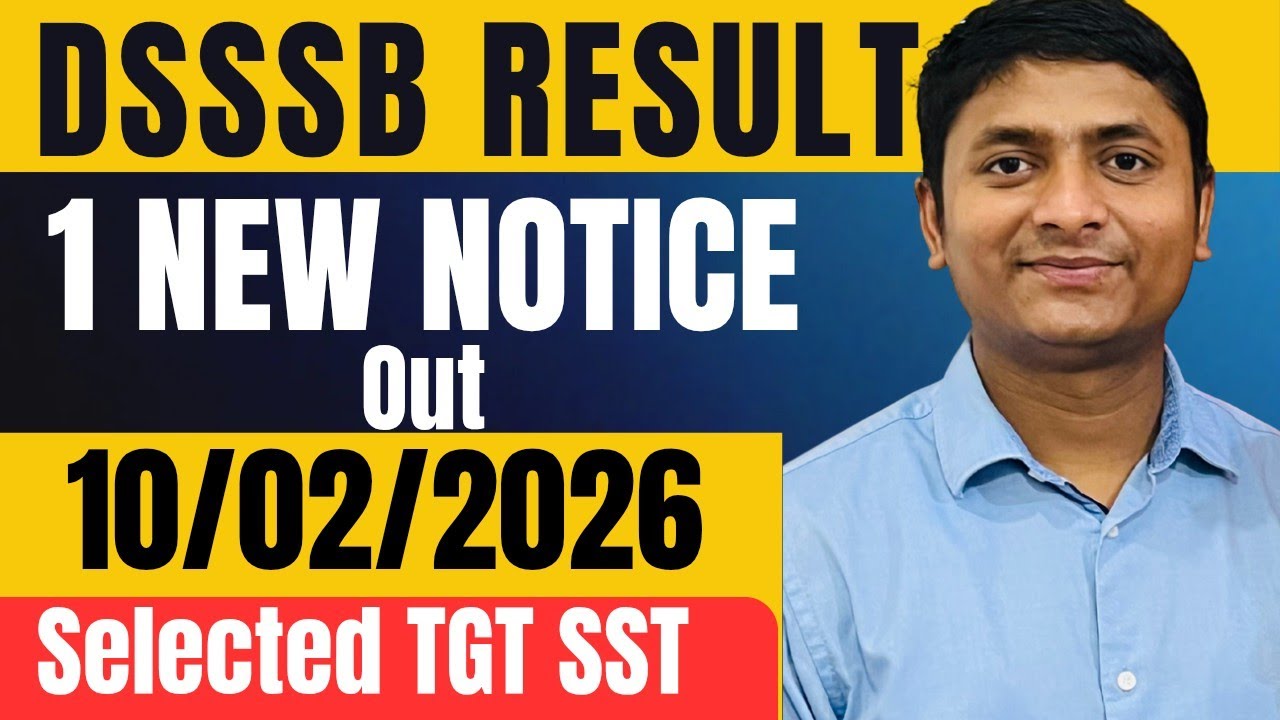 Dsssb result out 10/02/2026 Dsssb latest update Dsssb tgt/pgt latest result update #dsssb #dsssbexam