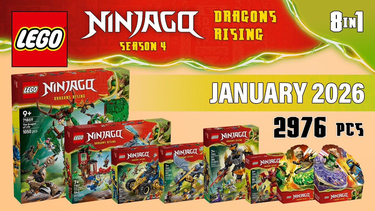 All LEGO NINJAGO Dragons Rising Season 4 COMBO JAN 2026 (8in1)[2976 pcs] Building Instructions | TBB