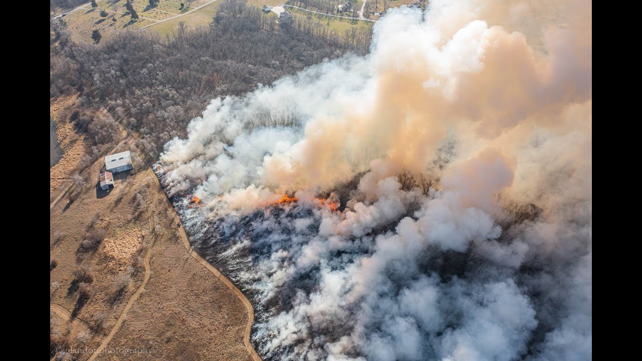 Eddyville Dunes Sand Prairie Prescribed Burn Drone Footage
