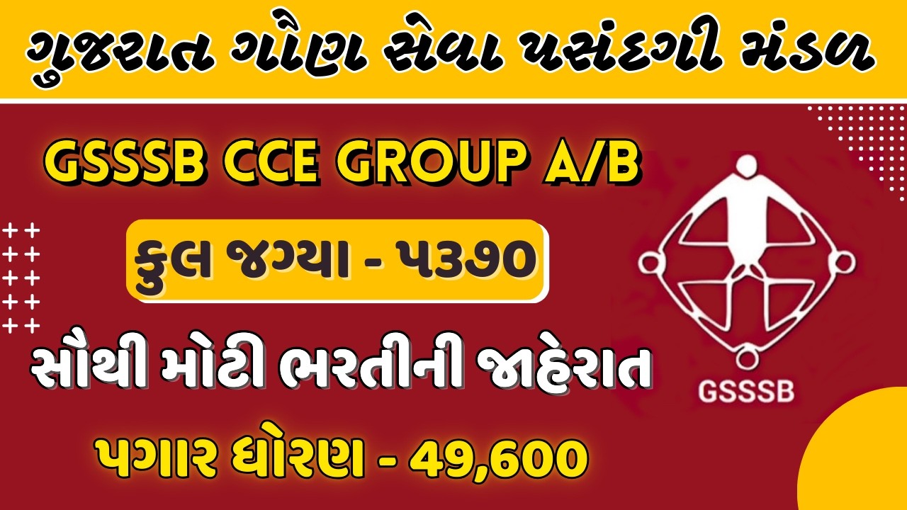 GSSSB CCE Group A B Bharti 2026 | Junior Clerk Recruitment | GSSSB CCE 2026 | Syllabus |Exam Pattern