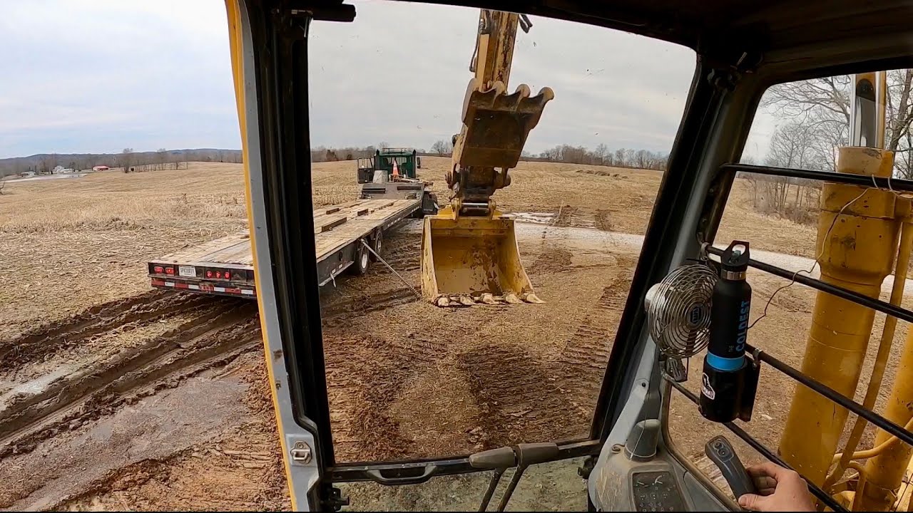 Removing Dead Trees Around Field for Farmer with Excavator