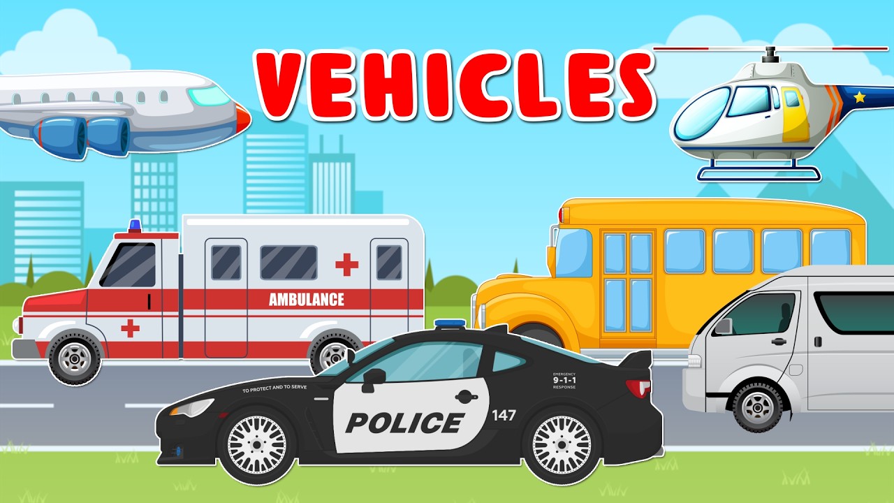 Learn Vehicle Names and Sounds for Kids | Transport for Toddlers 🚗✈️🚂