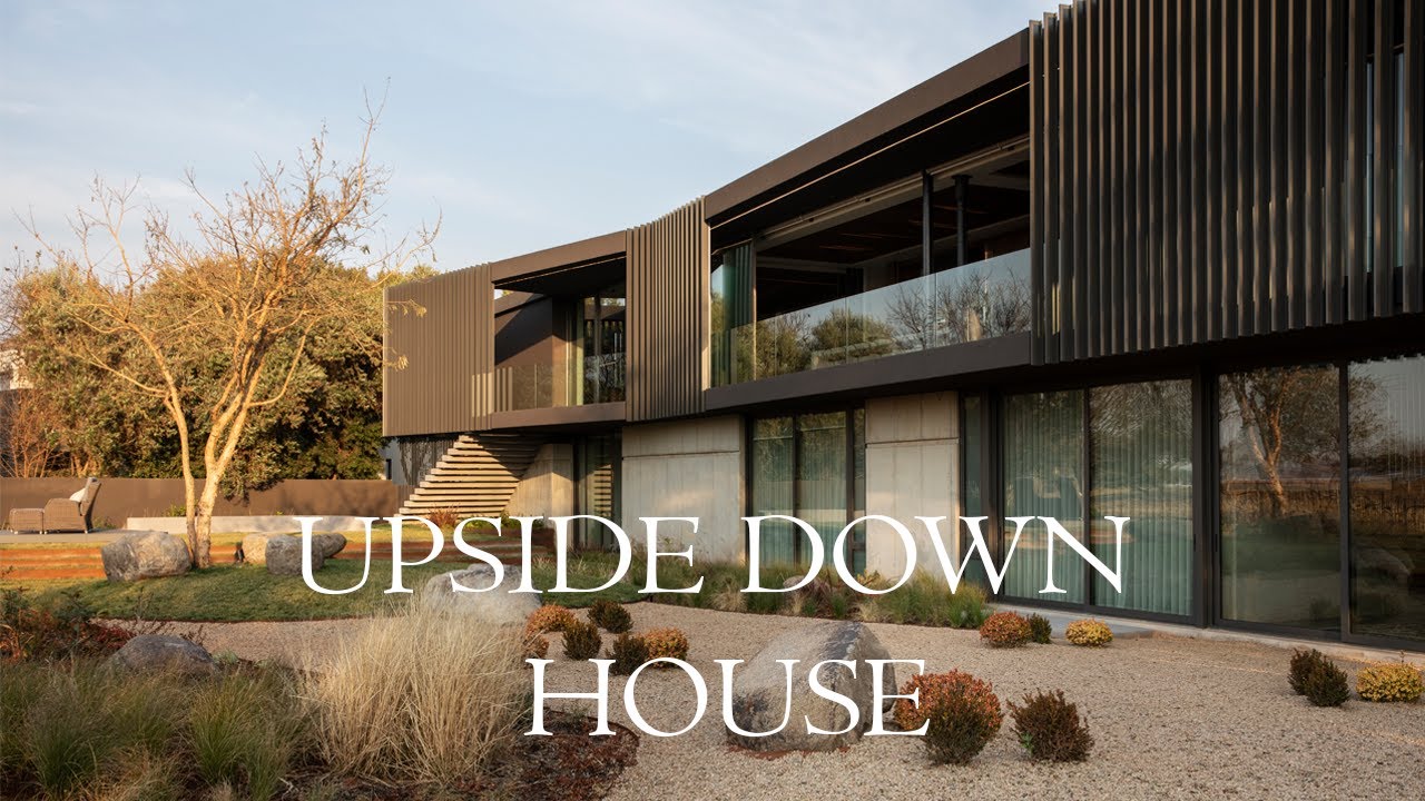modern luxury house tour | architectural upside down house | concrete walls & aluminium slat Facade