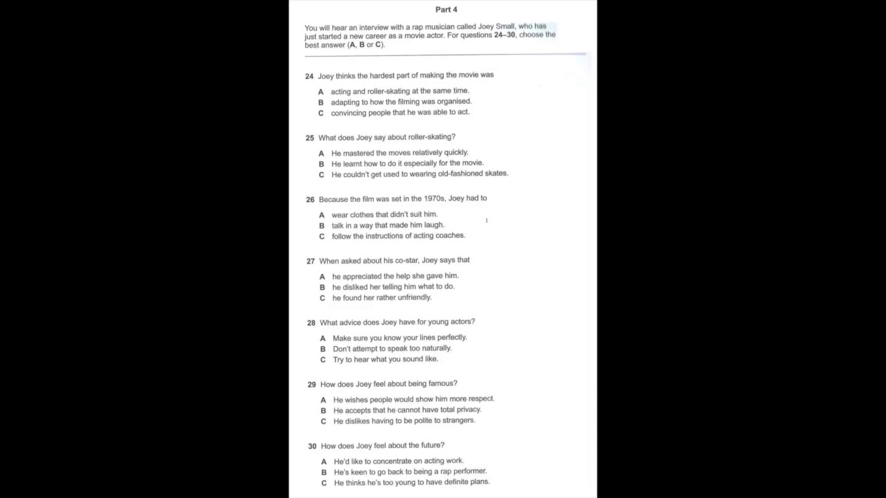 Listening B2, FCE Practice Plus 2 (2015), Test 8, Part 4