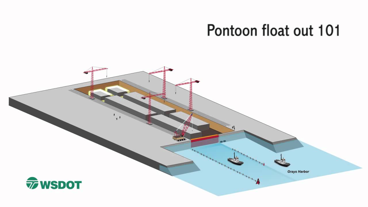 SR 520 - Pontoon Float-out 101 - Pontoon Construction Project - July 2012