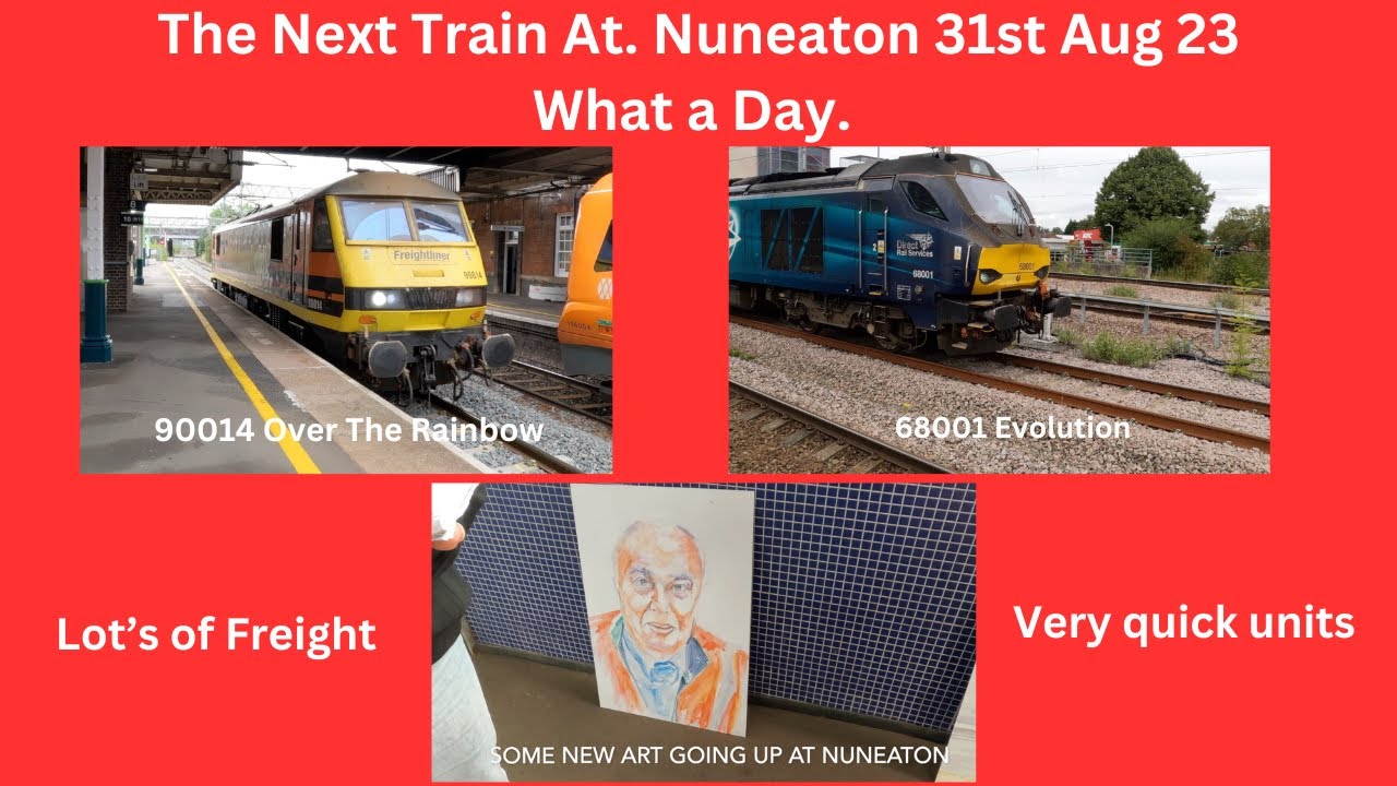 Nuneaton 31st Aug 23  Just Epic day. Too much going on and ART. #freighttrains #class90 #express