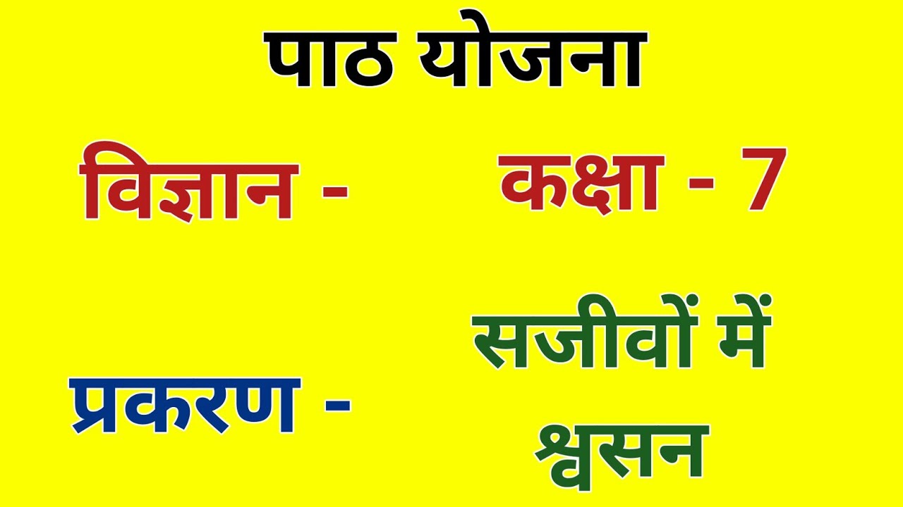 विज्ञान पाठ योजना कक्षा 6/7 - सजीवों में श्वसन | Science Lesson Plan class-6 for B.ed/D.el.ed