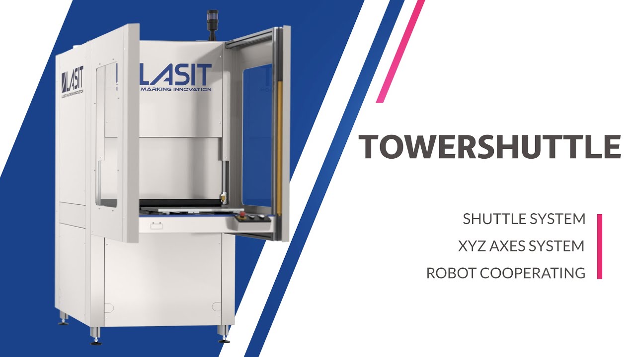 TowerShuttle  - Laser marking machine with shuttle system for robot cooperating - LASIT
