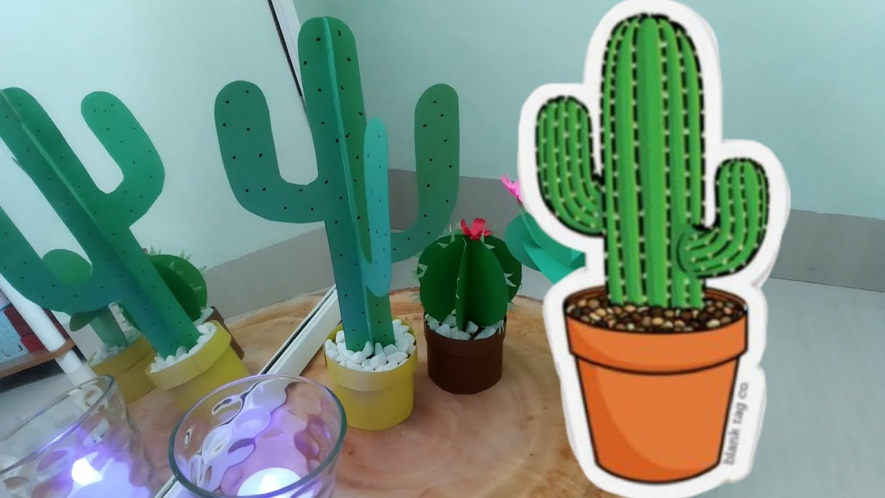 EASY WAY TO MAKE CACTUS FROM PAPERBOARD | CARA MEMBUAT KAKTUS DARI KERTAS KARTON