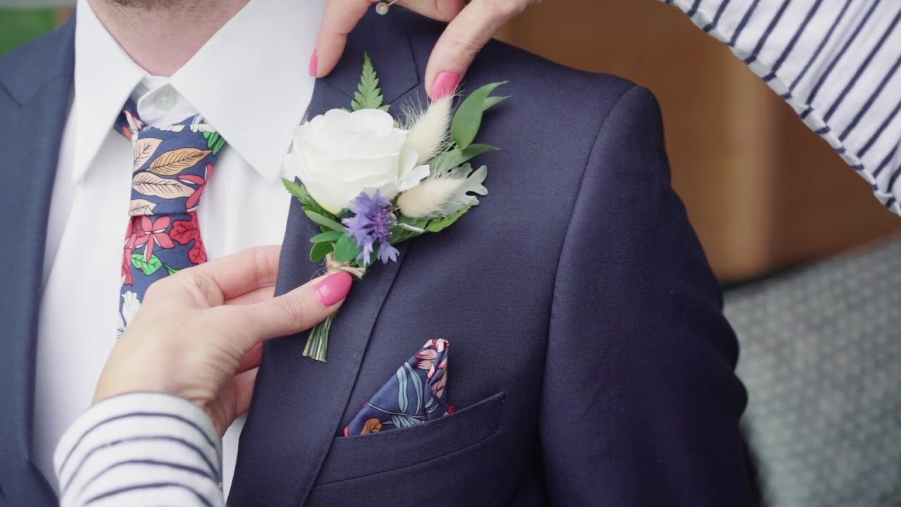 How to pin a Button Hole or Boutonnière on your Wedding Day