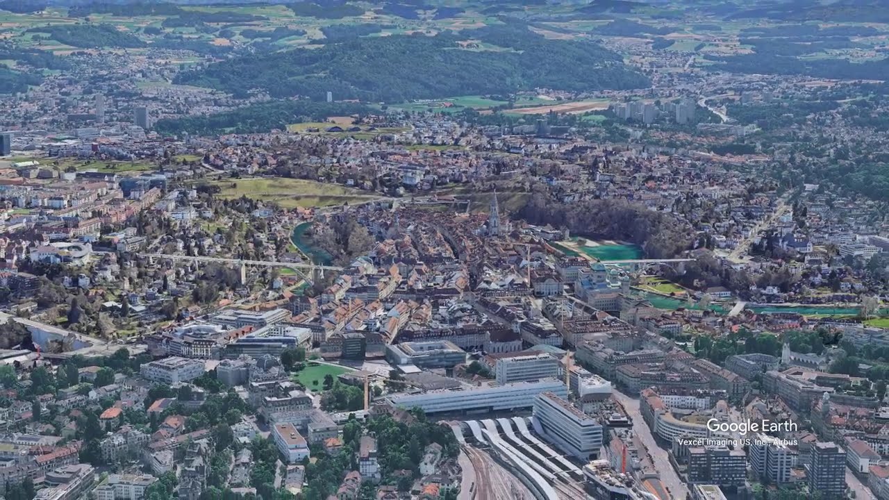 Bern View 3D  Aerial Tour of Switzerland’s Historic Capital in 4K