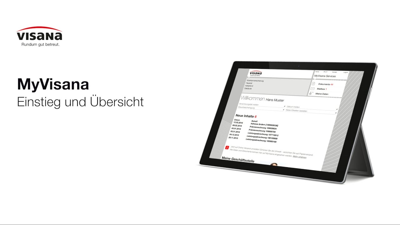MyVisana - Einstieg und Übersicht